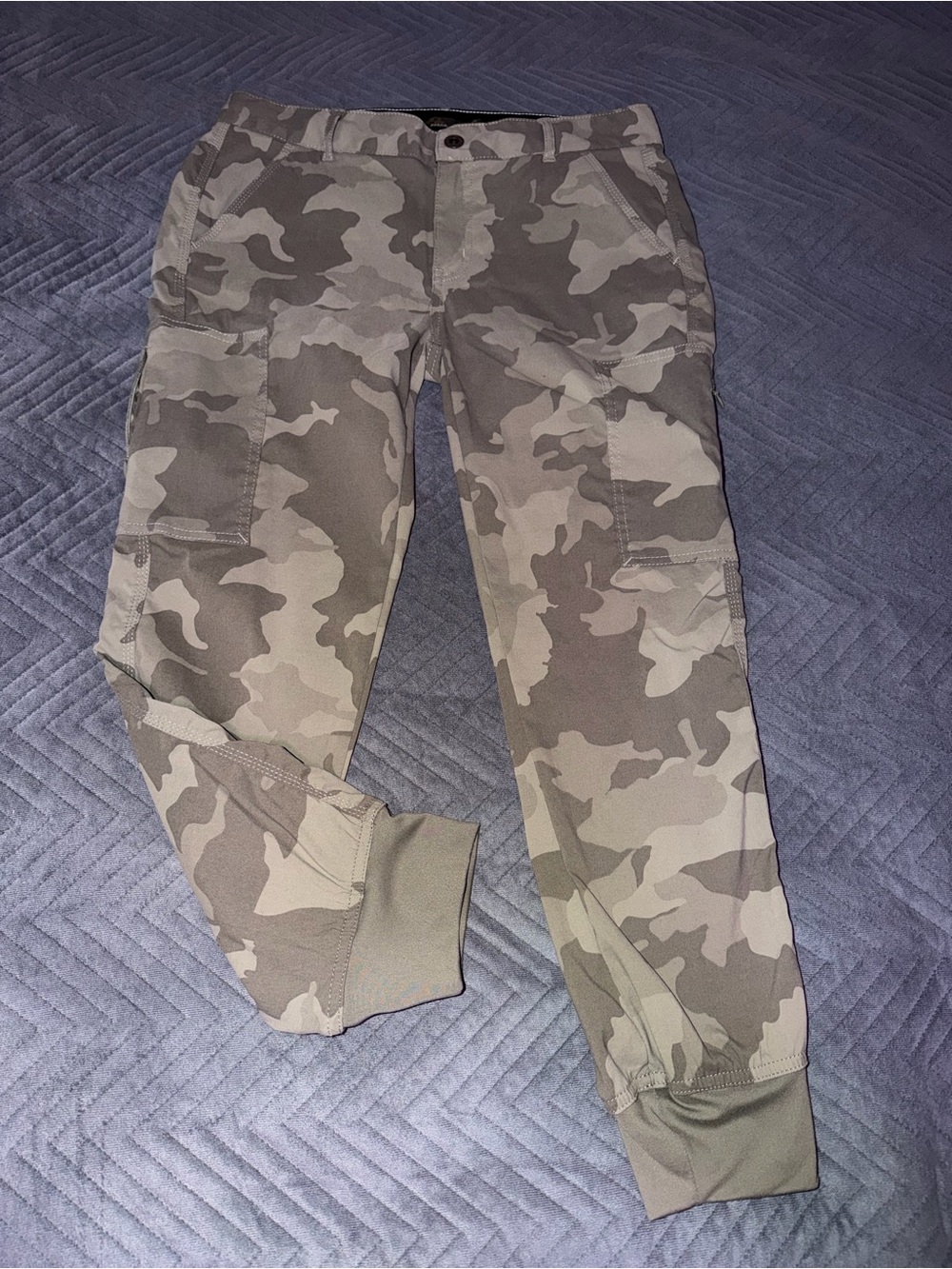 prAna women camo sky canyon hiking utility cargo jogger pants size 8